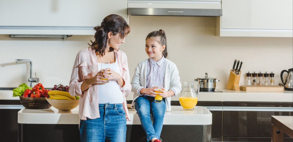 Mother and daughter in the kitchen